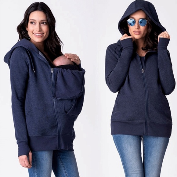 NWT Seraphine - 3-in-1 Active Hoodie - Conner Navy size small - Picture 3 of 8